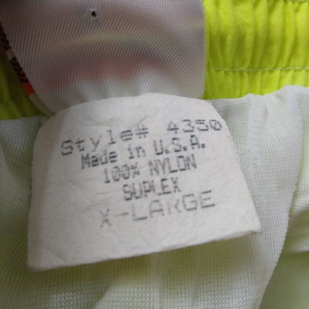 Vintage Sun Blocks Neon Yellow Wind Shorts Beach Swimming - Picture 8 of 9